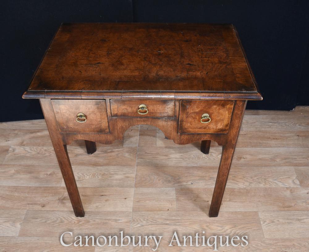 Queen Anne Low Boy Elm Wood Table, 1820 2