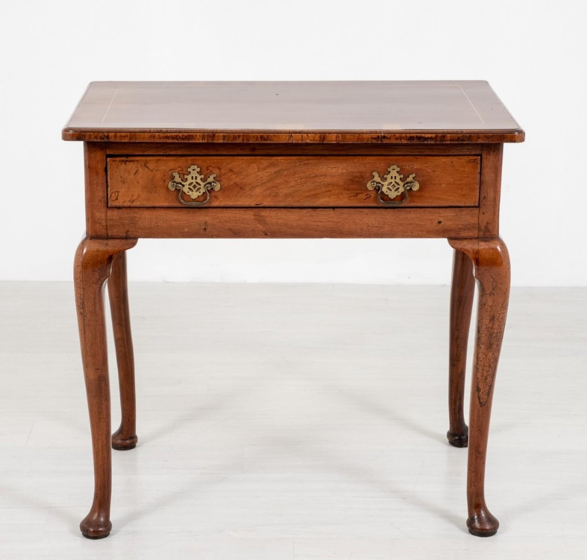18th Century and Earlier Queen Anne Lowboy Mahogany Side Table For Sale