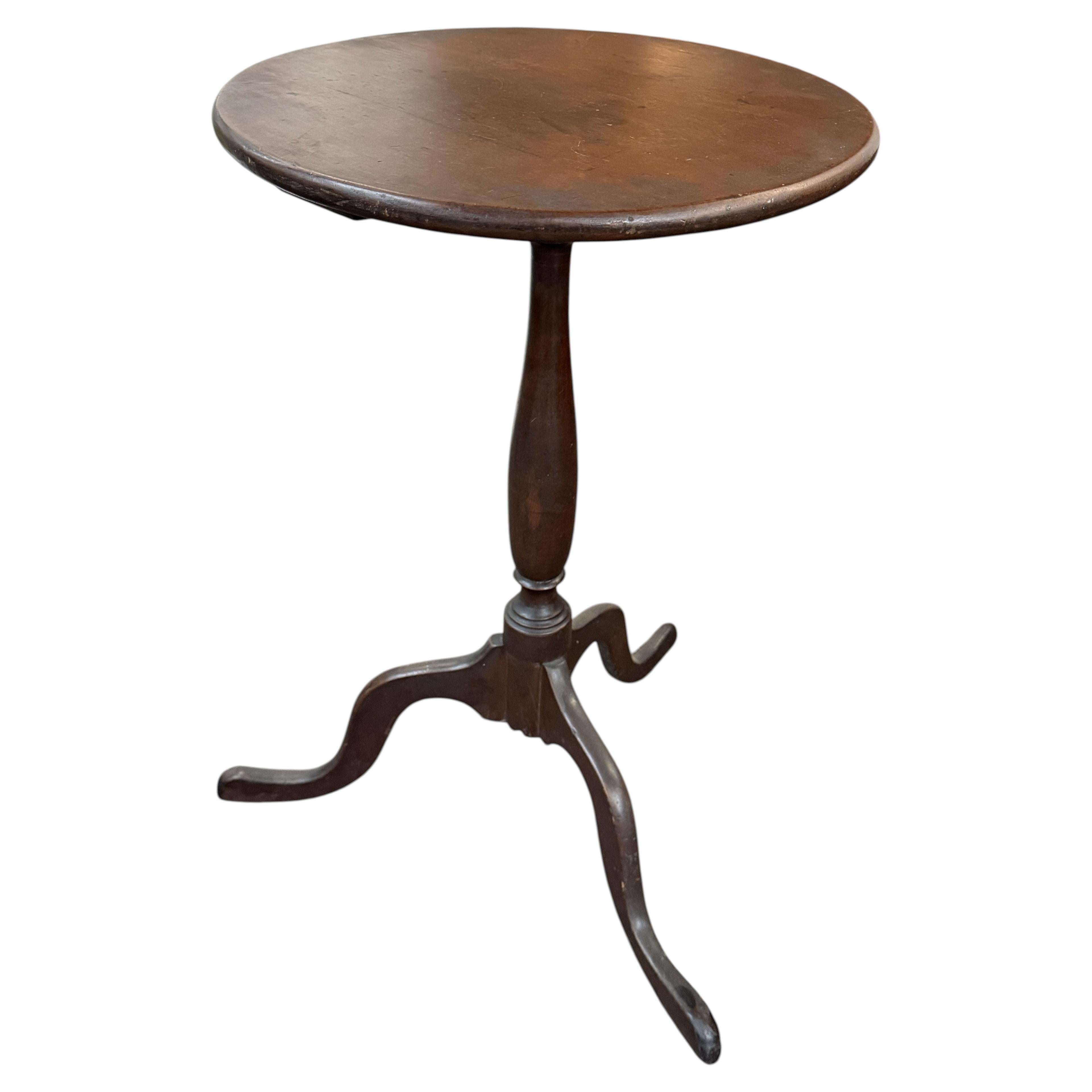Queen Anne Mahogany Candle Stand in Original Finish, with Peter Eaton Provenance