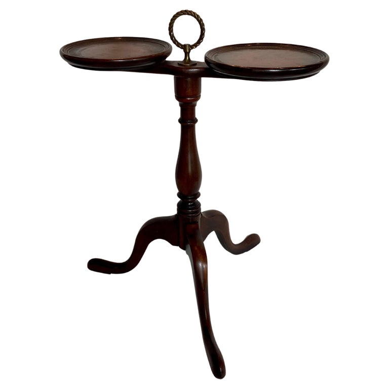 Queen Anne Mahogany Pedestal Drinks Side Table by Brandt Furniture For