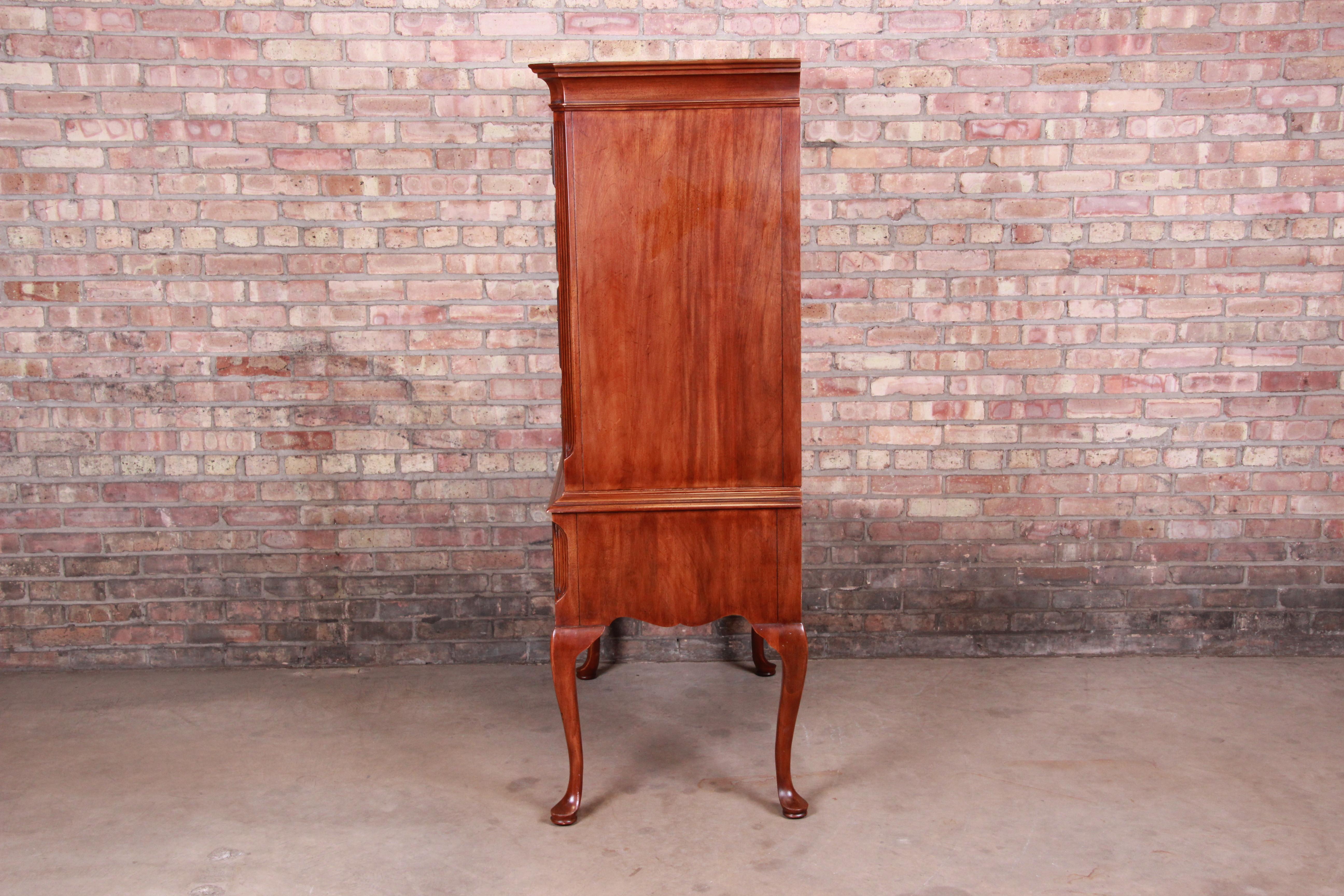 Queen Anne Mahogany Highboy Dresser by Davis Cabinet Company 7
