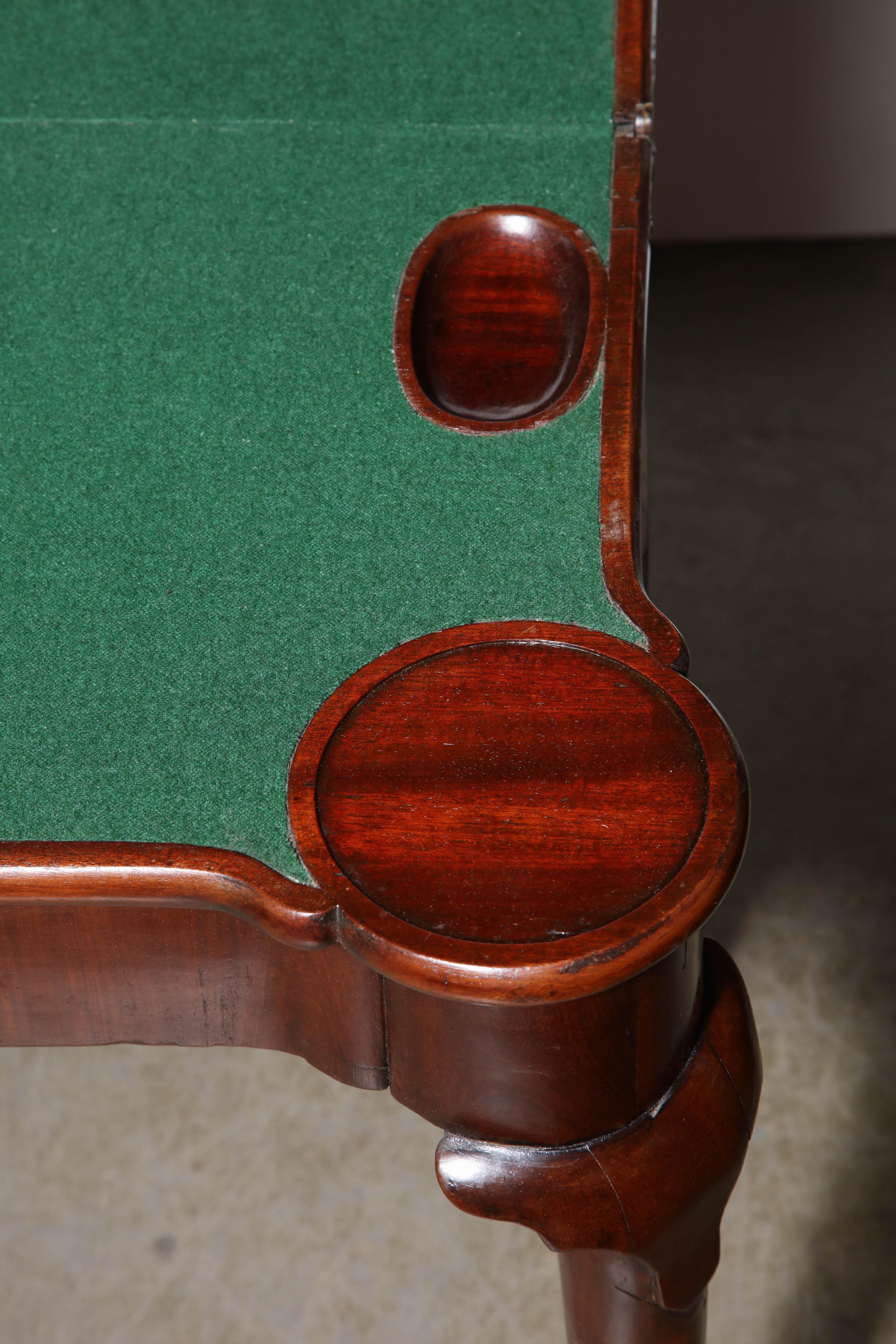 Queen Anne Mahogany Triple Top Card Table For Sale 4