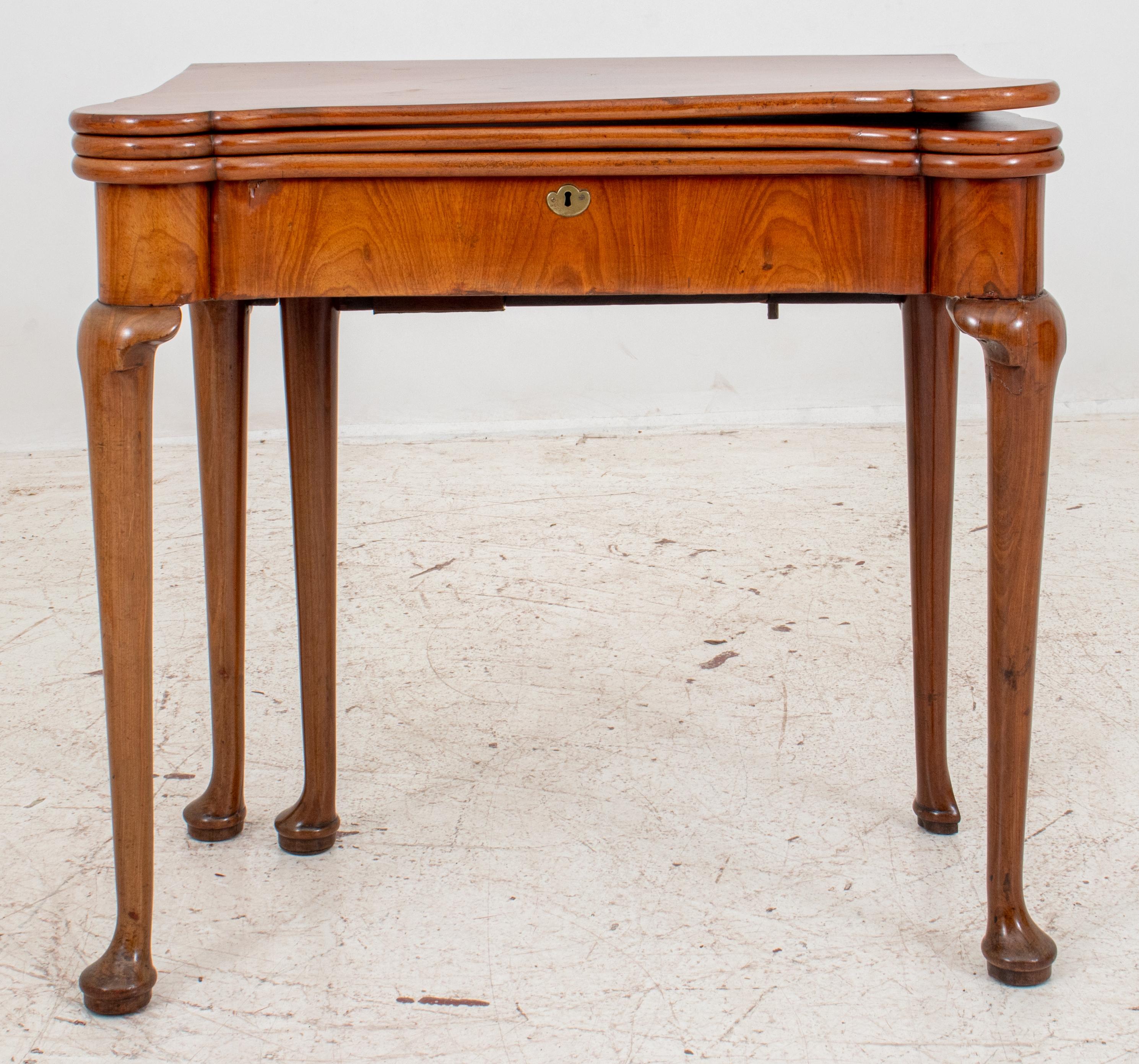 Queen Anne Mahogany Triple Top Games Table, 18th C 3