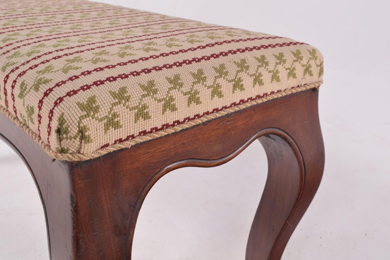 Queen Anne Needlepoint Mahogany Piano Bench For Sale At 1stdibs