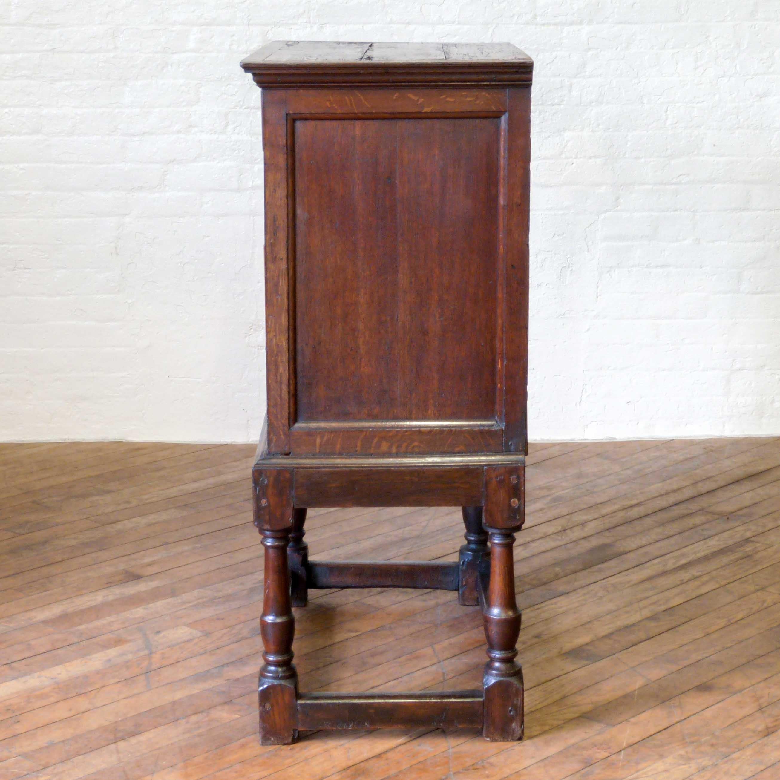 Queen Anne Oak Chest on Stand For Sale 5