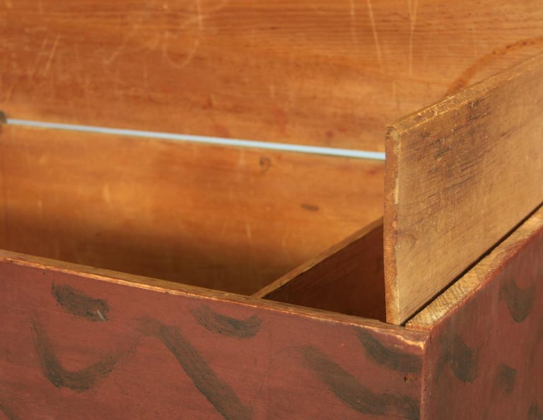 Queen Anne Period Blanket Chest with Two Whimsical Faces, ca 17401760