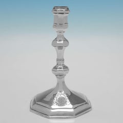 Queen Anne Period Britannia Standard Silver Pair Of Candlesticks - London 1709