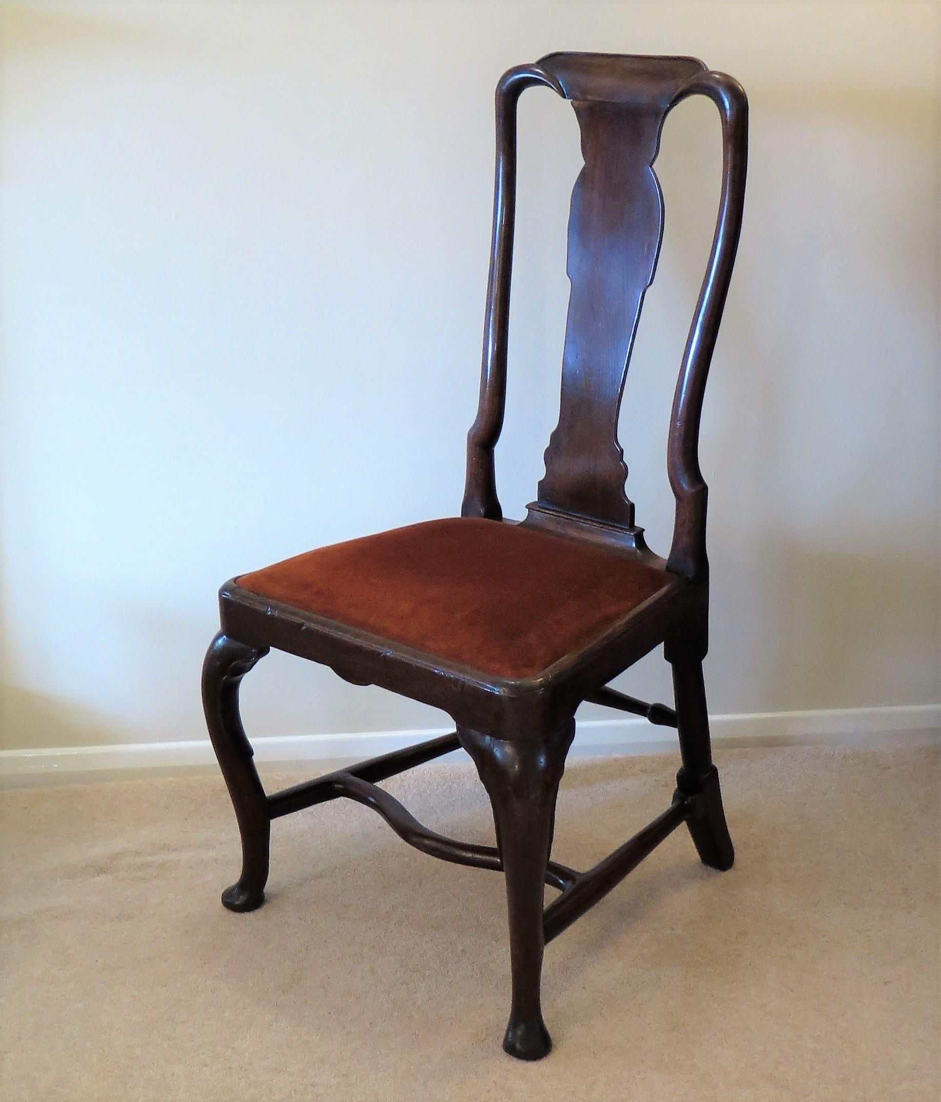 Antique Queen Anne Period Side Chair Fruitwood English Circa 1710 For Sale 2