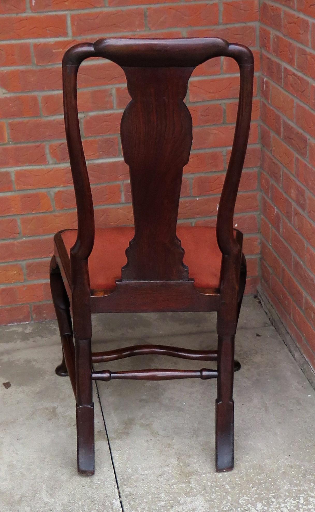 Antique Queen Anne Period Side Chair Fruitwood English Circa 1710 For Sale 3