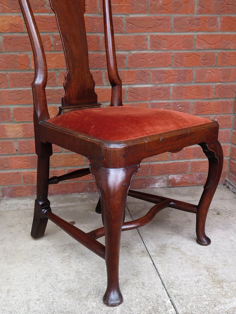 Antique Queen Anne Period Side Chair Fruitwood English Circa 1710 For