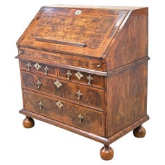 Queen Anne Period Early 18th Century Walnut Bureau