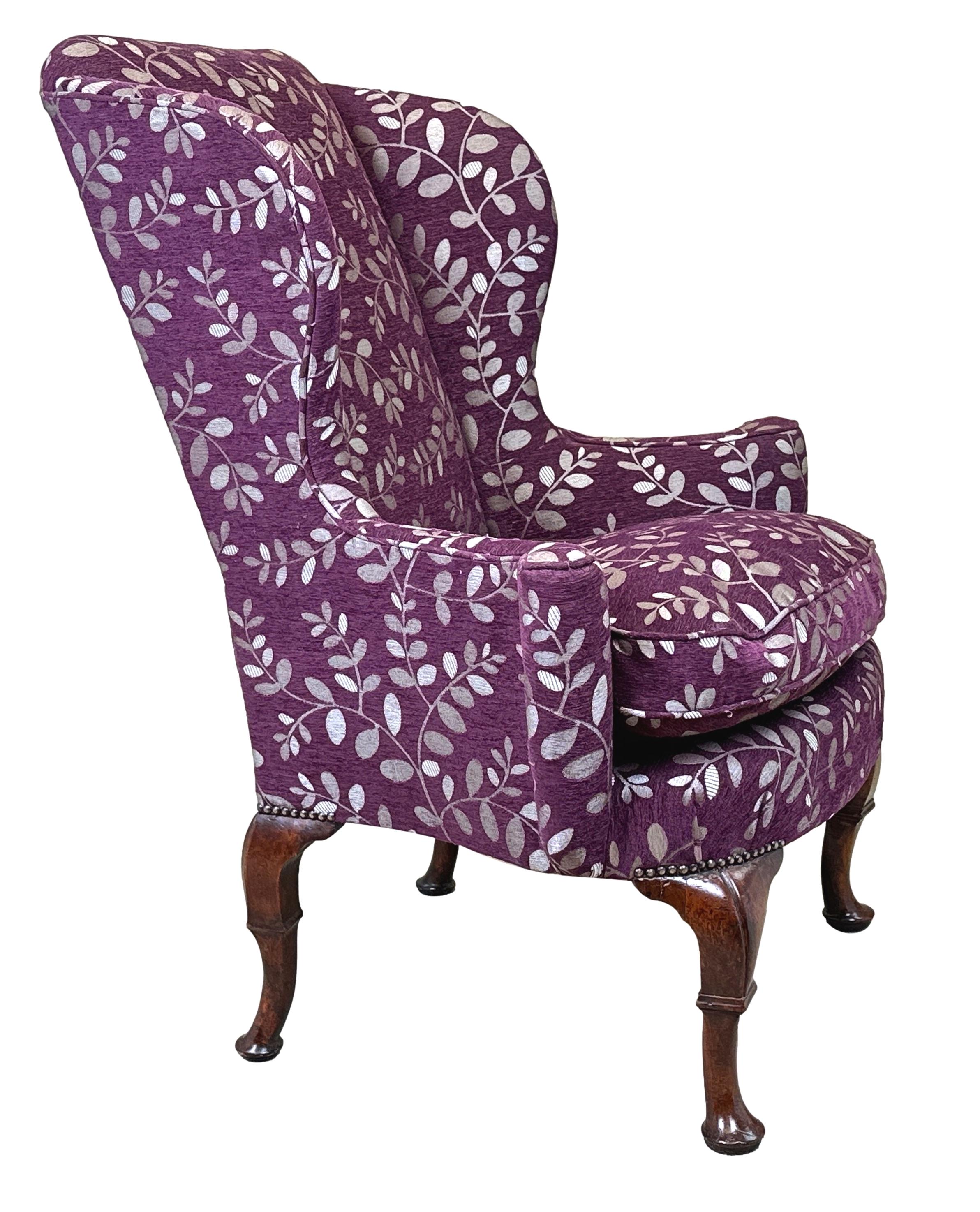 wingback chair purple