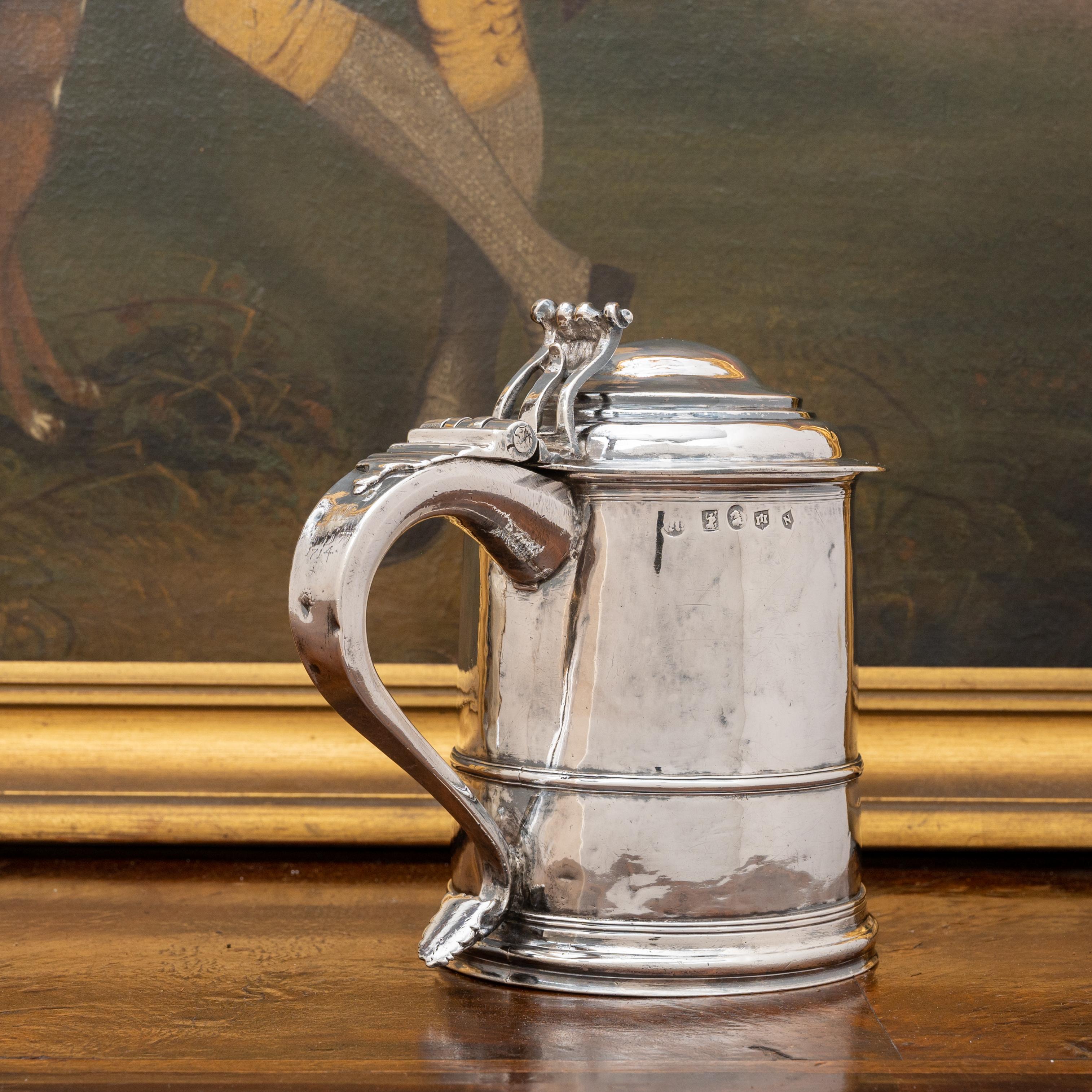 Silberner Tankard aus Britannia im Queen Anne Provincial-Stil, John Elston, Exeter, 1713 im Angebot 5