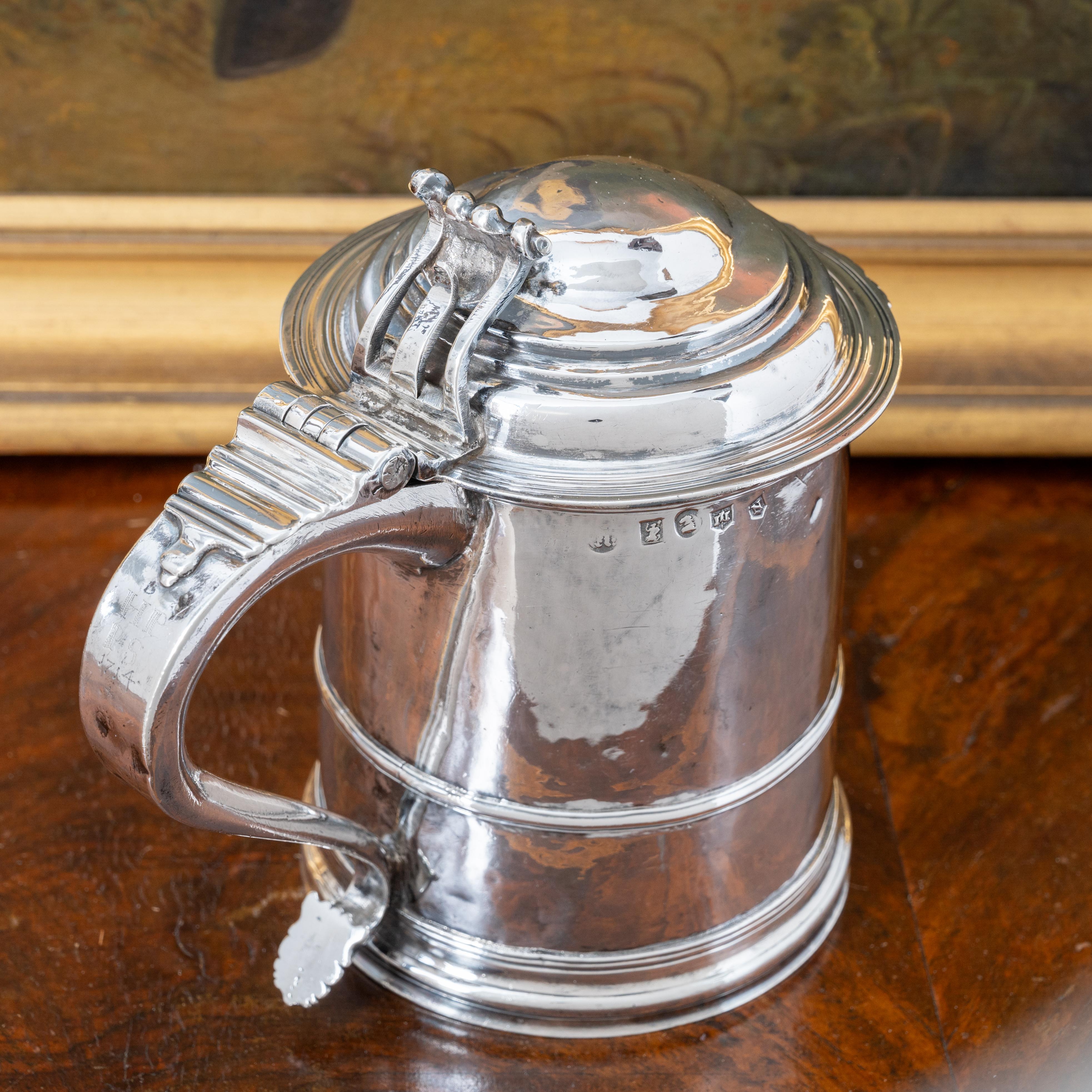 Queen Anne Provincial Britannia Silver Tankard, John Elston, Exeter, 1713 In Good Condition For Sale In Savannah, GA