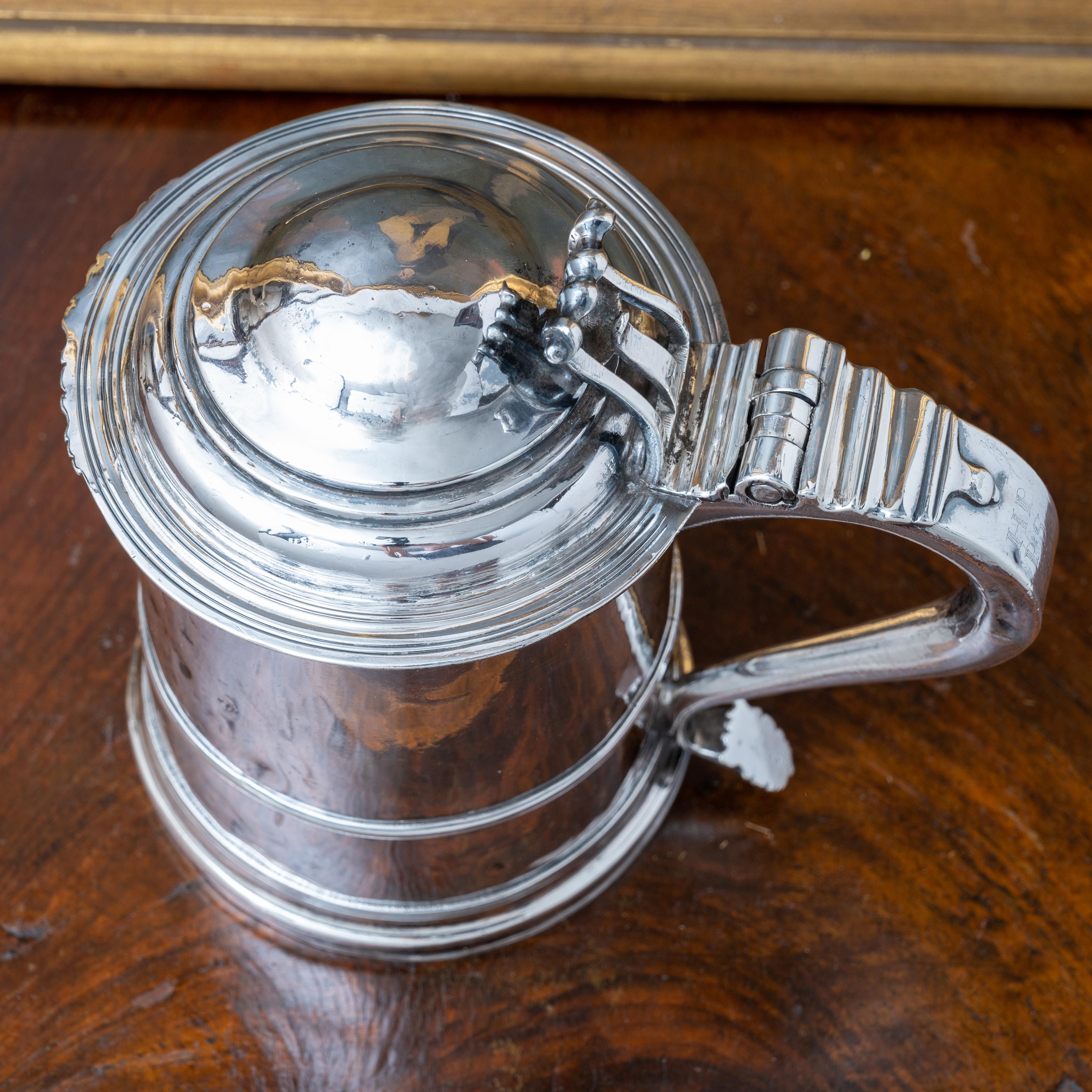Queen Anne Provincial Britannia Silver Tankard, John Elston, Exeter, 1713 en venta 3