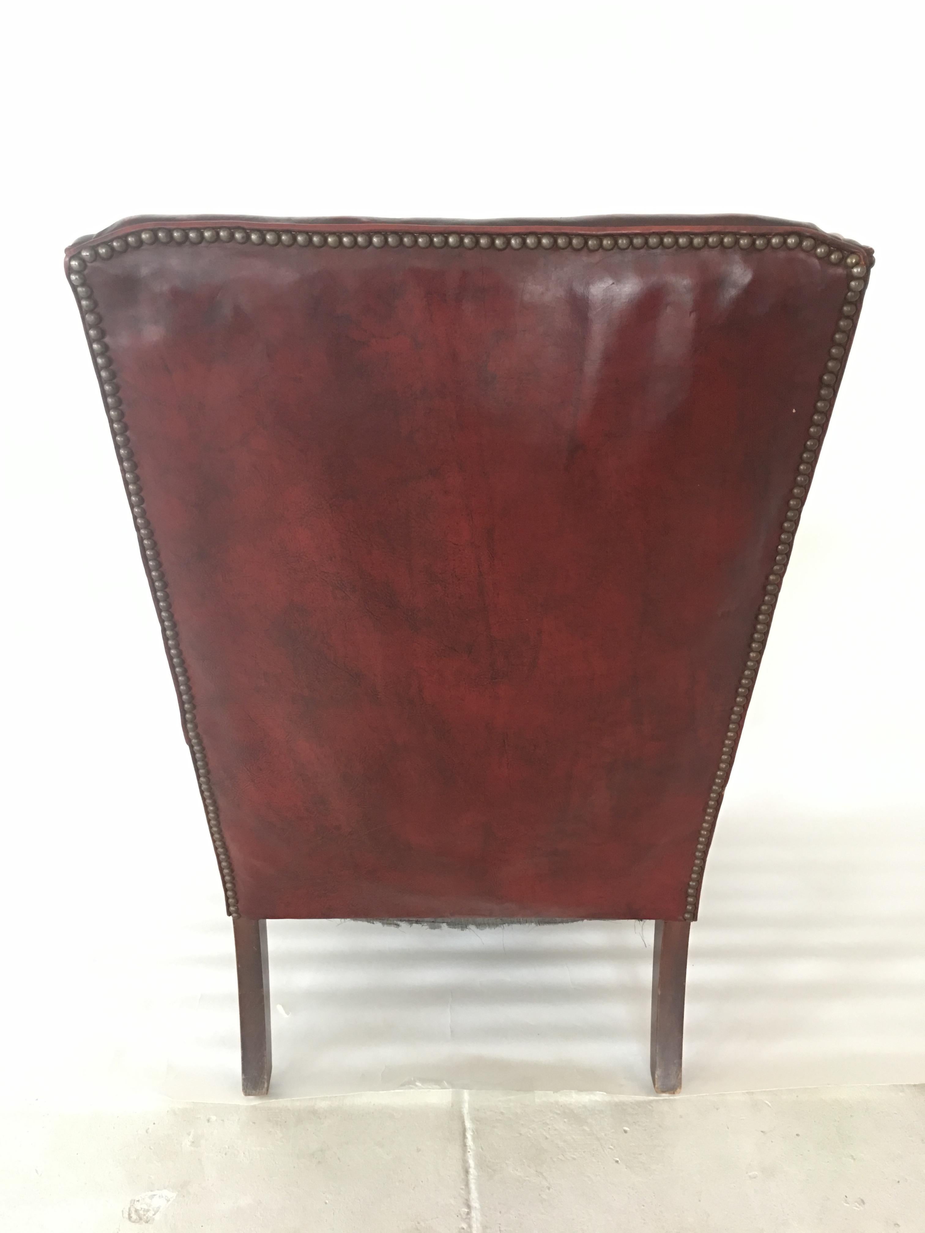 queen anne chair leather