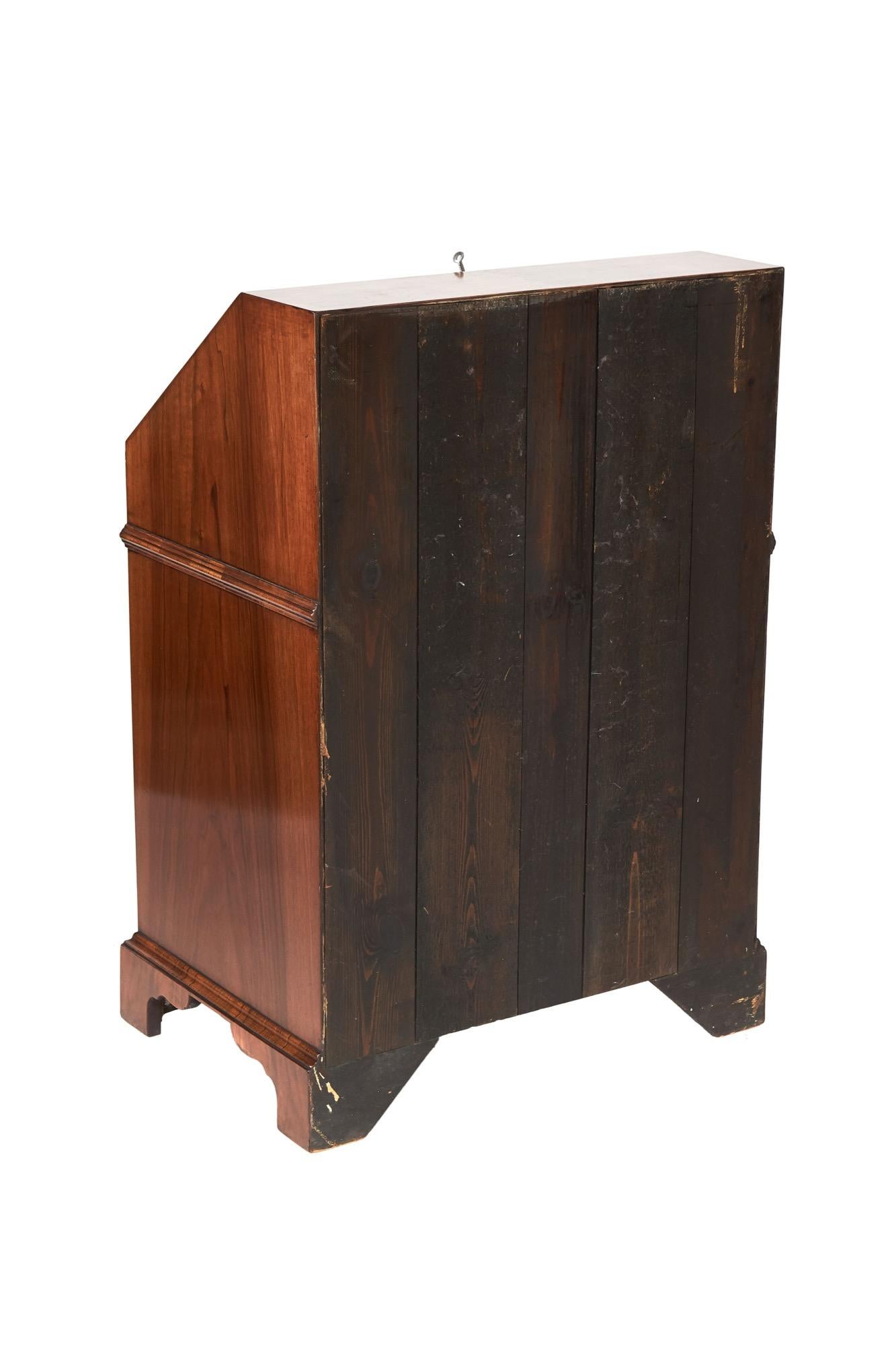 Queen Anne revival Walnut Bureau with drop well, c 1920s For Sale 1