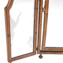 Queen Anne Revival Walnut Triptych Dressing Table Mirror, c.1920–1930 (Triple Ar