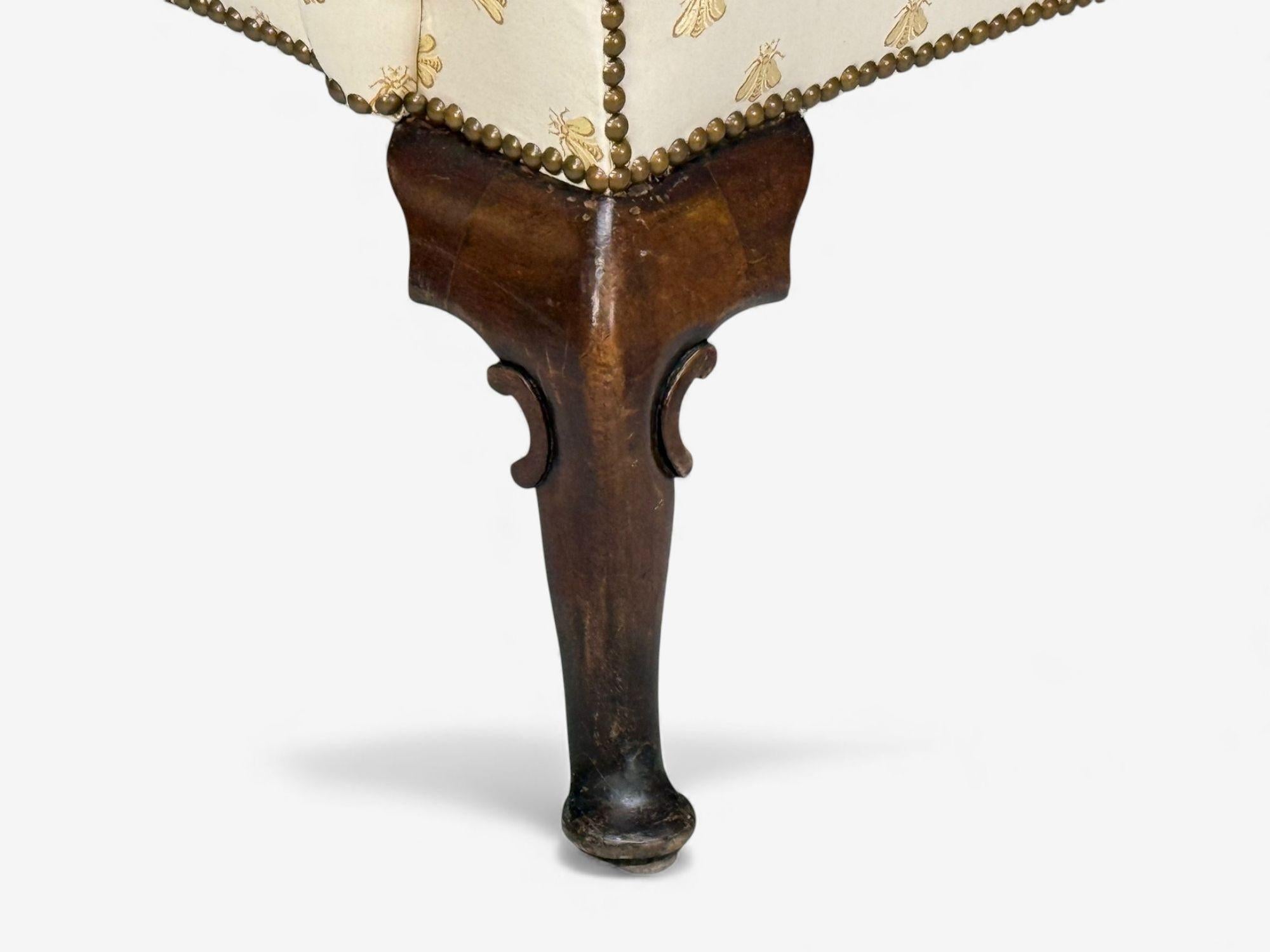 Queen Anne, Scalamandre, Mogano, Sedia a dondolo, Inghilterra, XIX secolo. in vendita 7