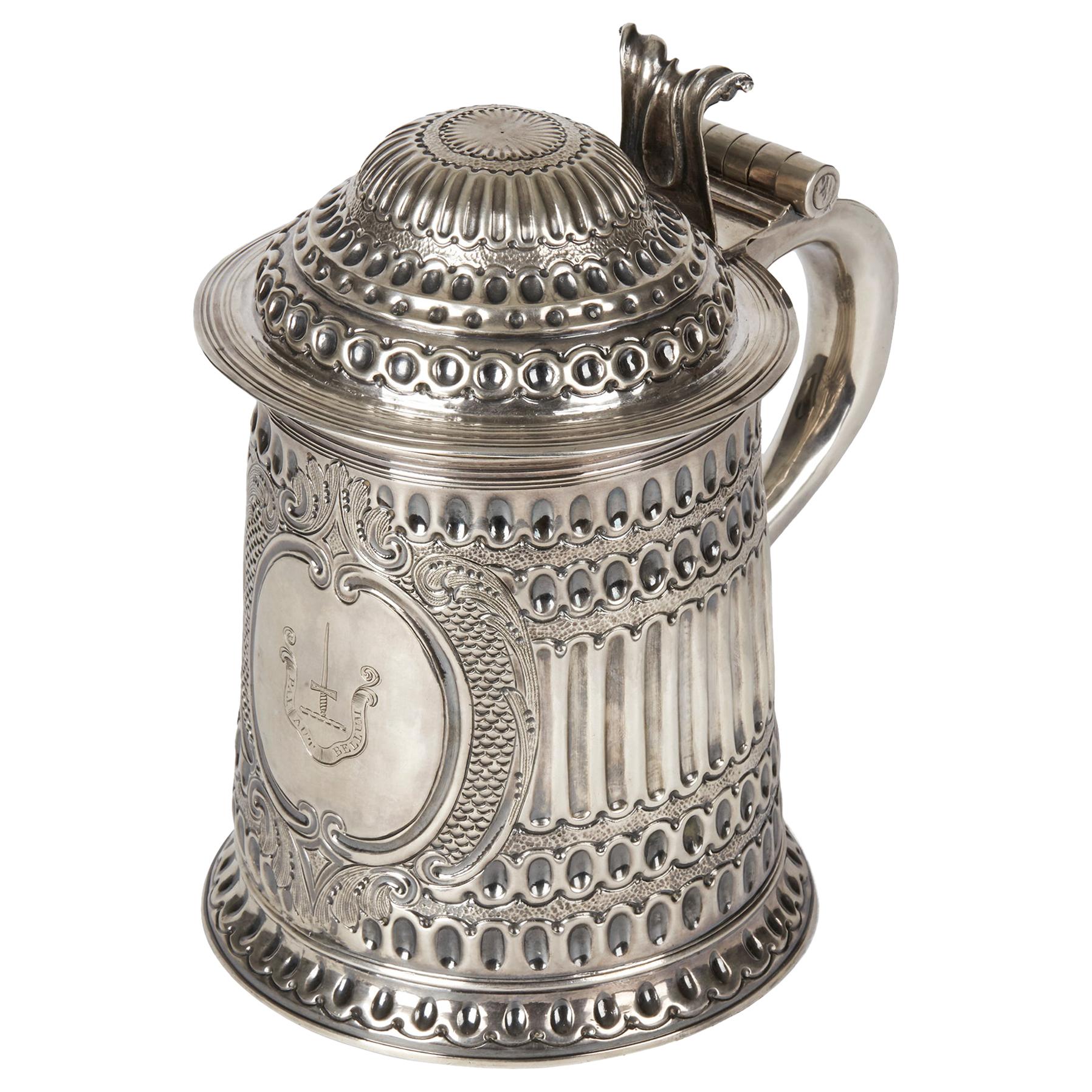 Queen Anne Silver Tankard with Scottish Blane Crest London, 1706 For Sale