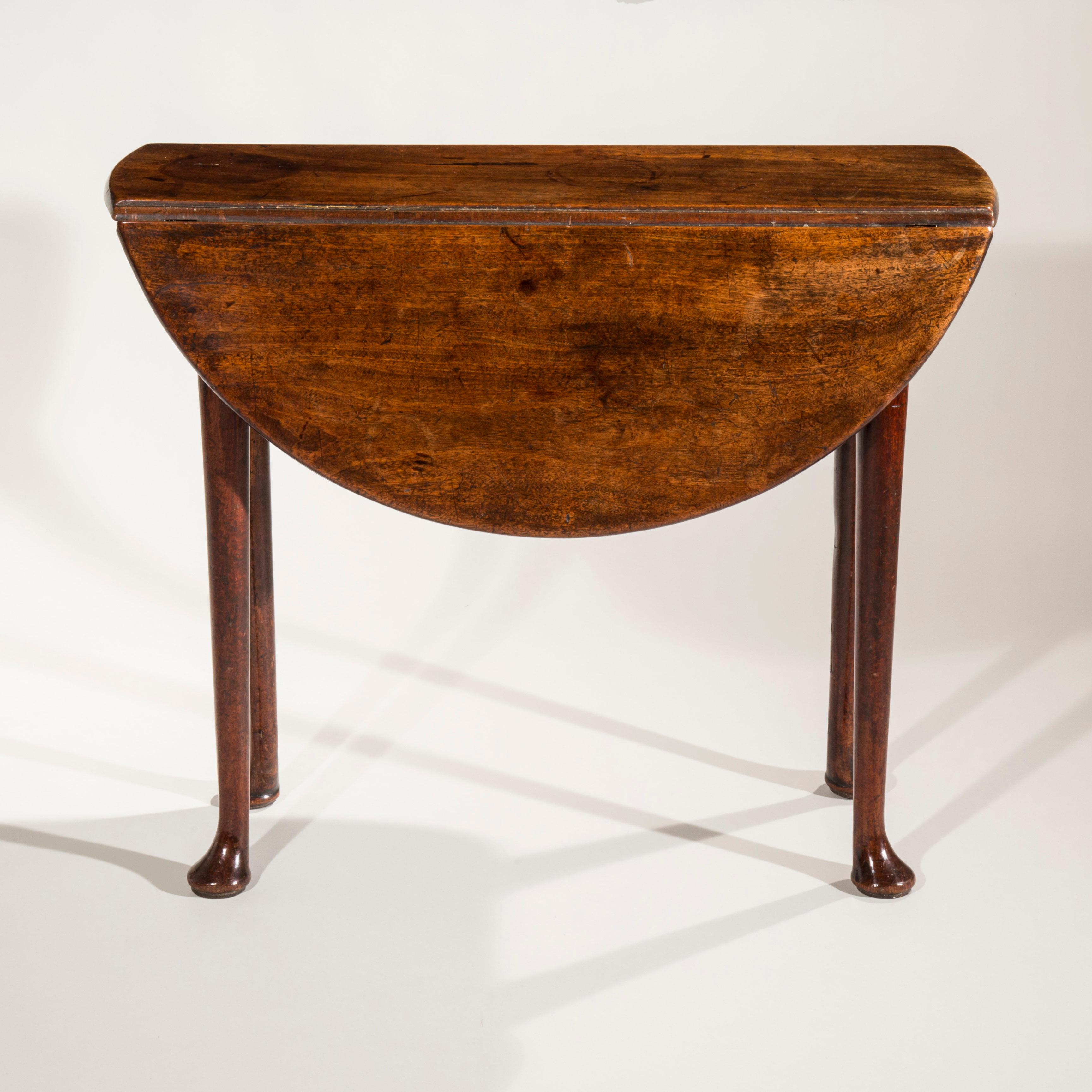 George II Queen Anne Small Red Walnut Table