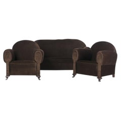 Queen Anne sofa and two armchairs