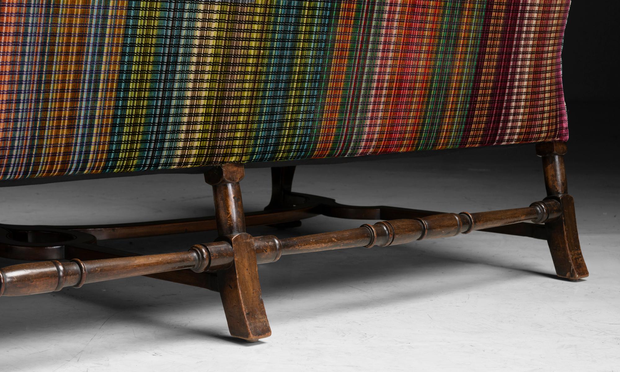 Queen Anne Sofa in Pierre Frey Velvet, England circa 1910 In Good Condition In Culver City, CA