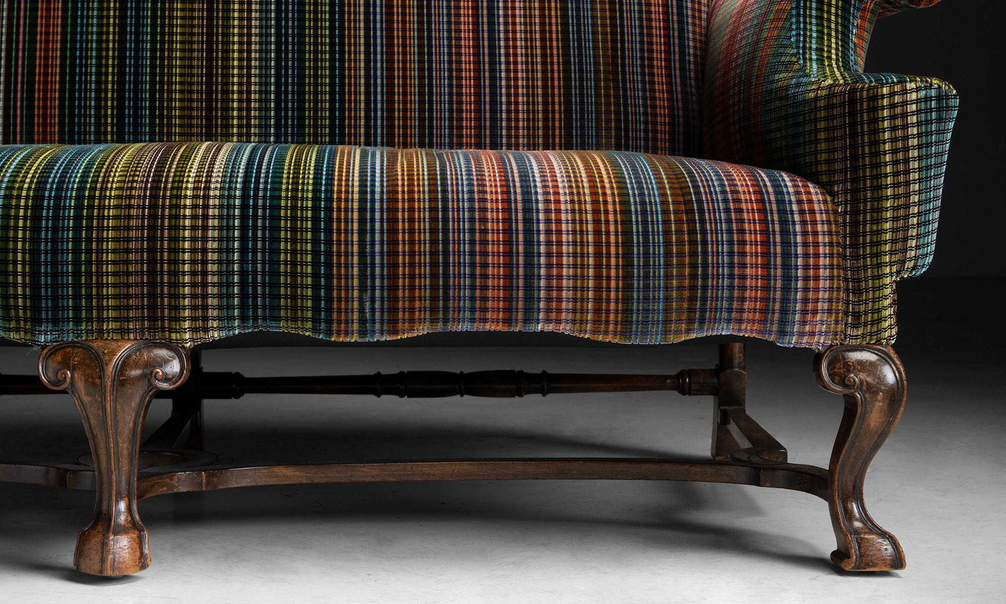 Queen Anne Sofa in Pierre Frey Velvet, England circa 1910 2