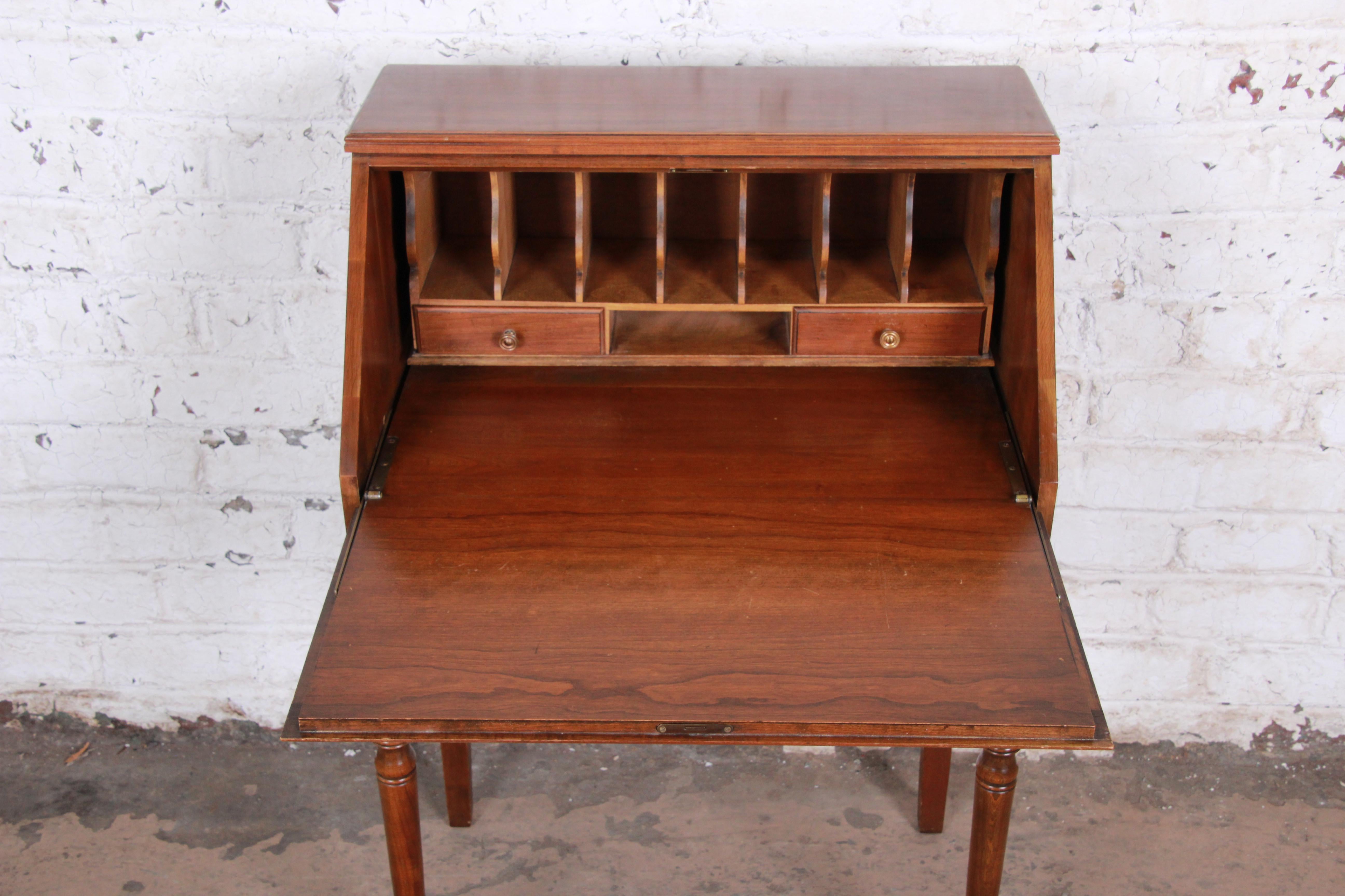 Late 20th Century Queen Anne Solid Cherry Drop-Front Secretary Desk by Pennsylvania House