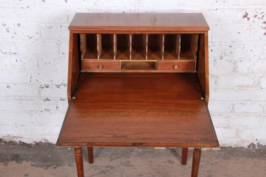 Queen Anne Solid Cherry Drop Front Secretary Desk By Pennsylvania
