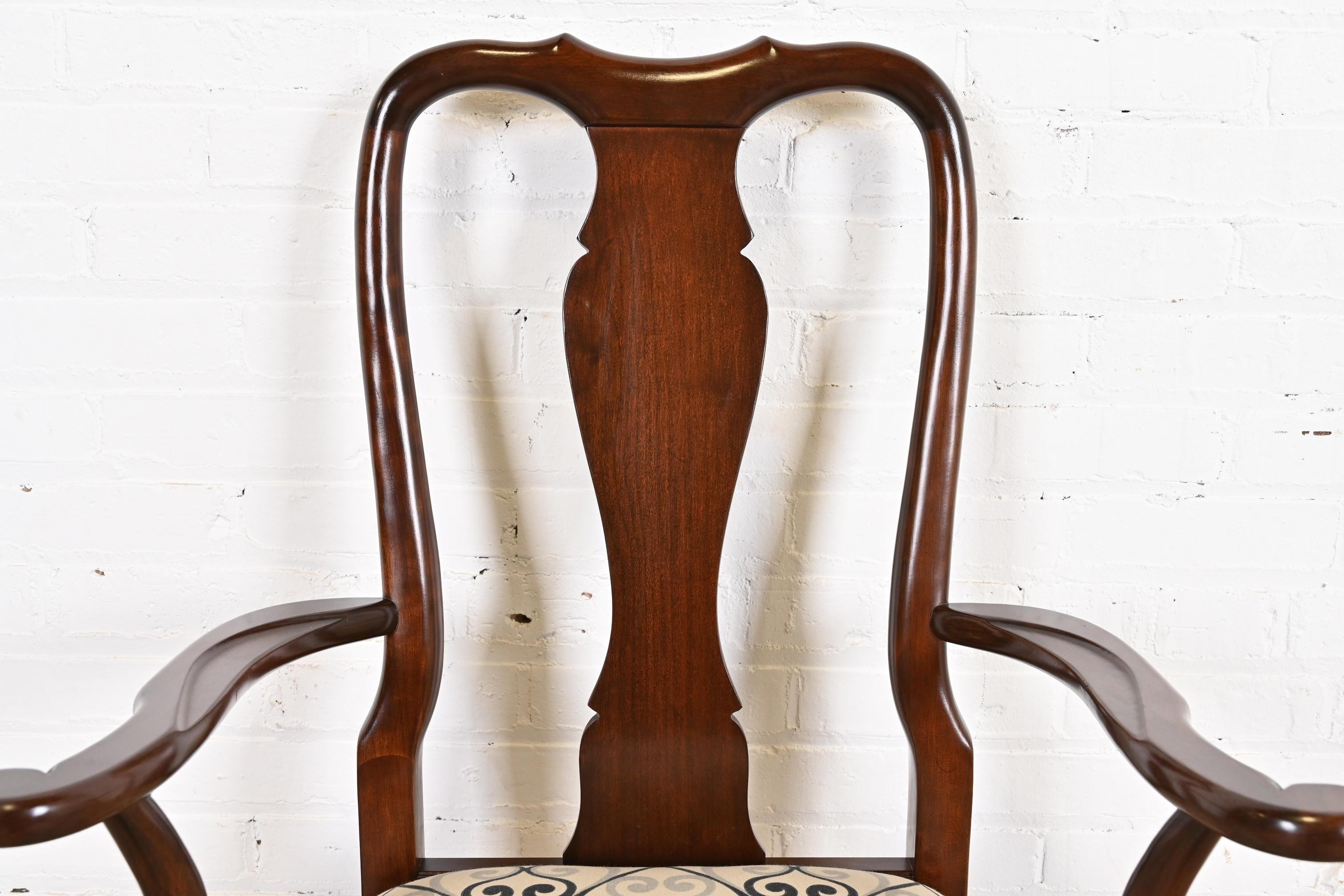 Queen Anne Solid Cherry Wood Dining Chairs, Set of Ten 2