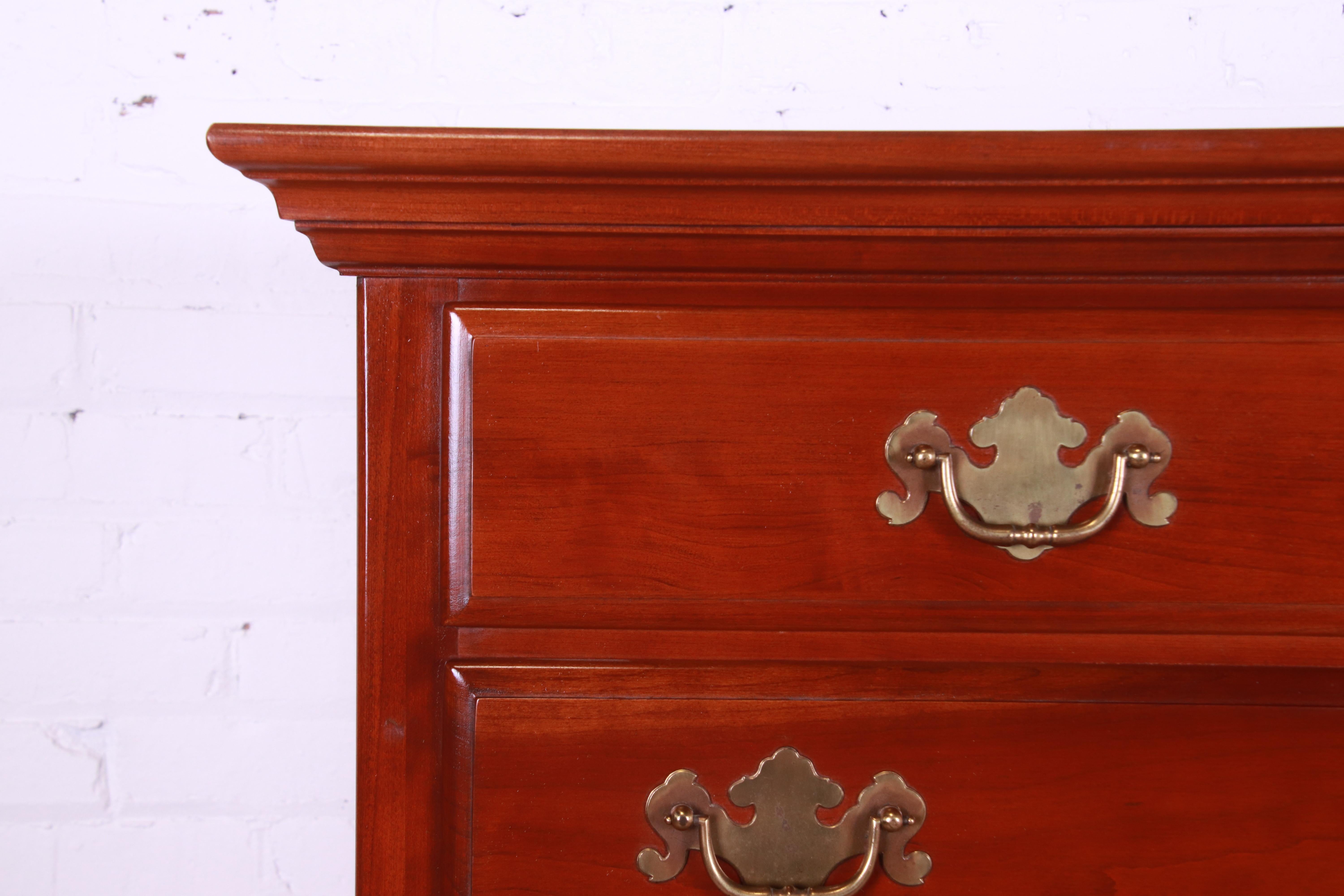Queen Anne Solid Cherry Wood Highboy Dresser For Sale 2