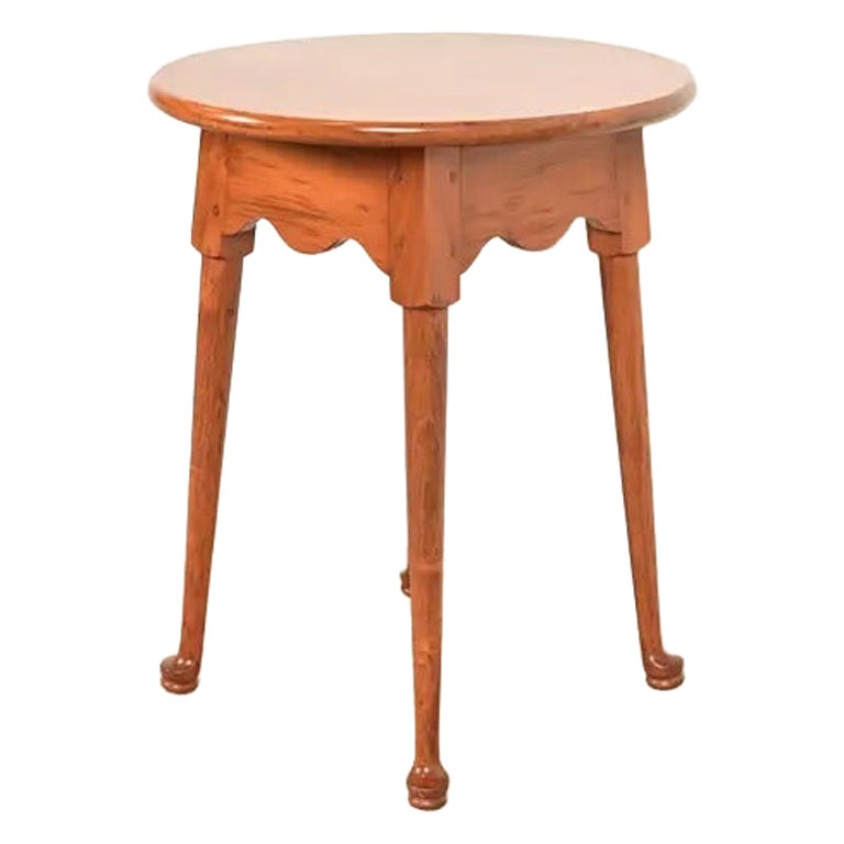 Queen Anne Solid Walnut Tea Table or Occasional Side Table For Sale