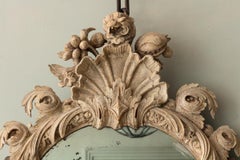 Queen Anne Stone White Painted Carved Mirror