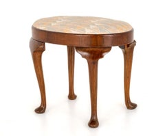 Queen Anne Stool Walnut Antique Seat