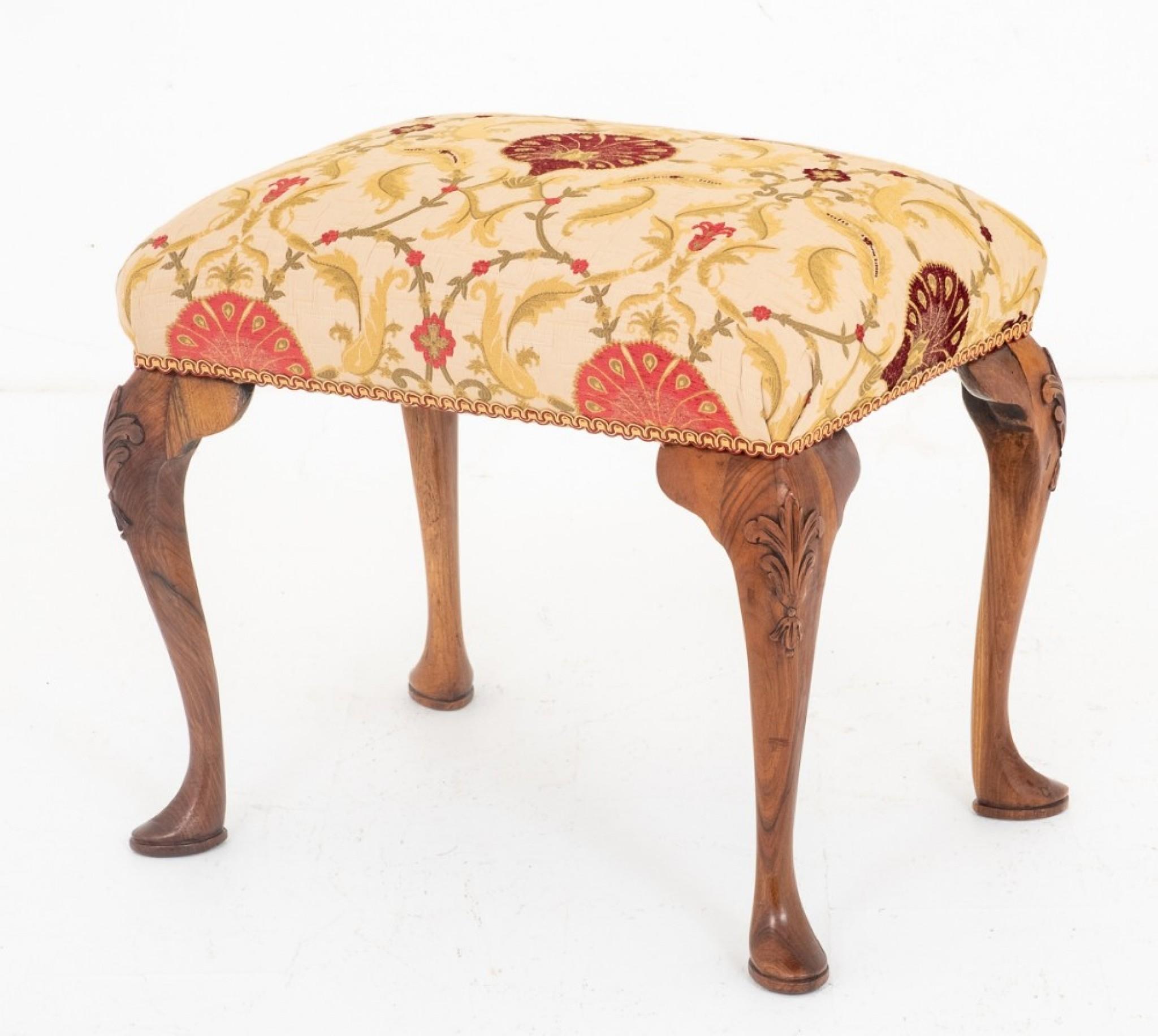 Taburete Queen Anne Asiento Nogal en venta 1