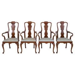 Vintage Queen Anne Style Arm Chairs, 4