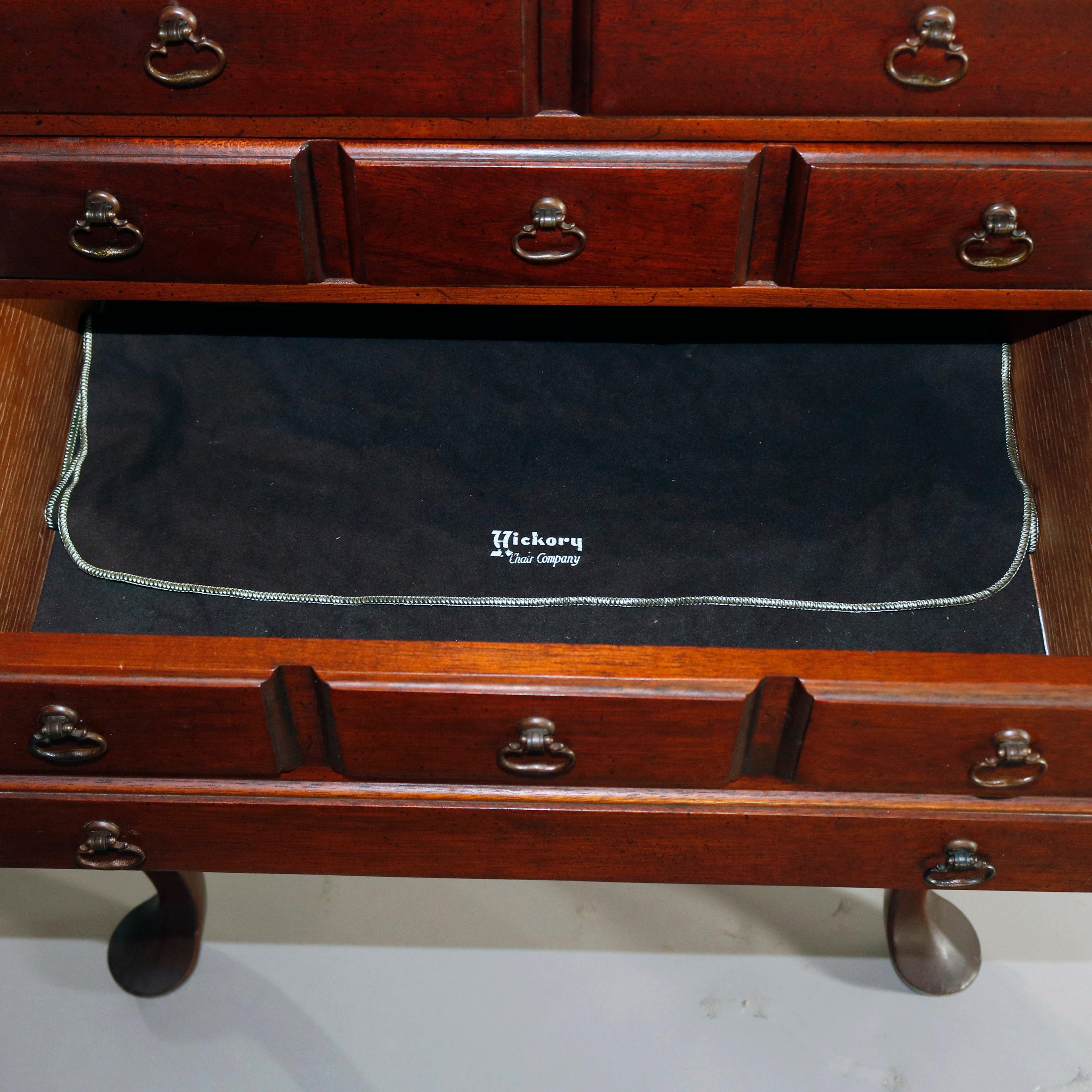 Queen Anne Style Baker School Carved Mahogany & Bronze Silver Chest, circa 1930 In Good Condition In Big Flats, NY
