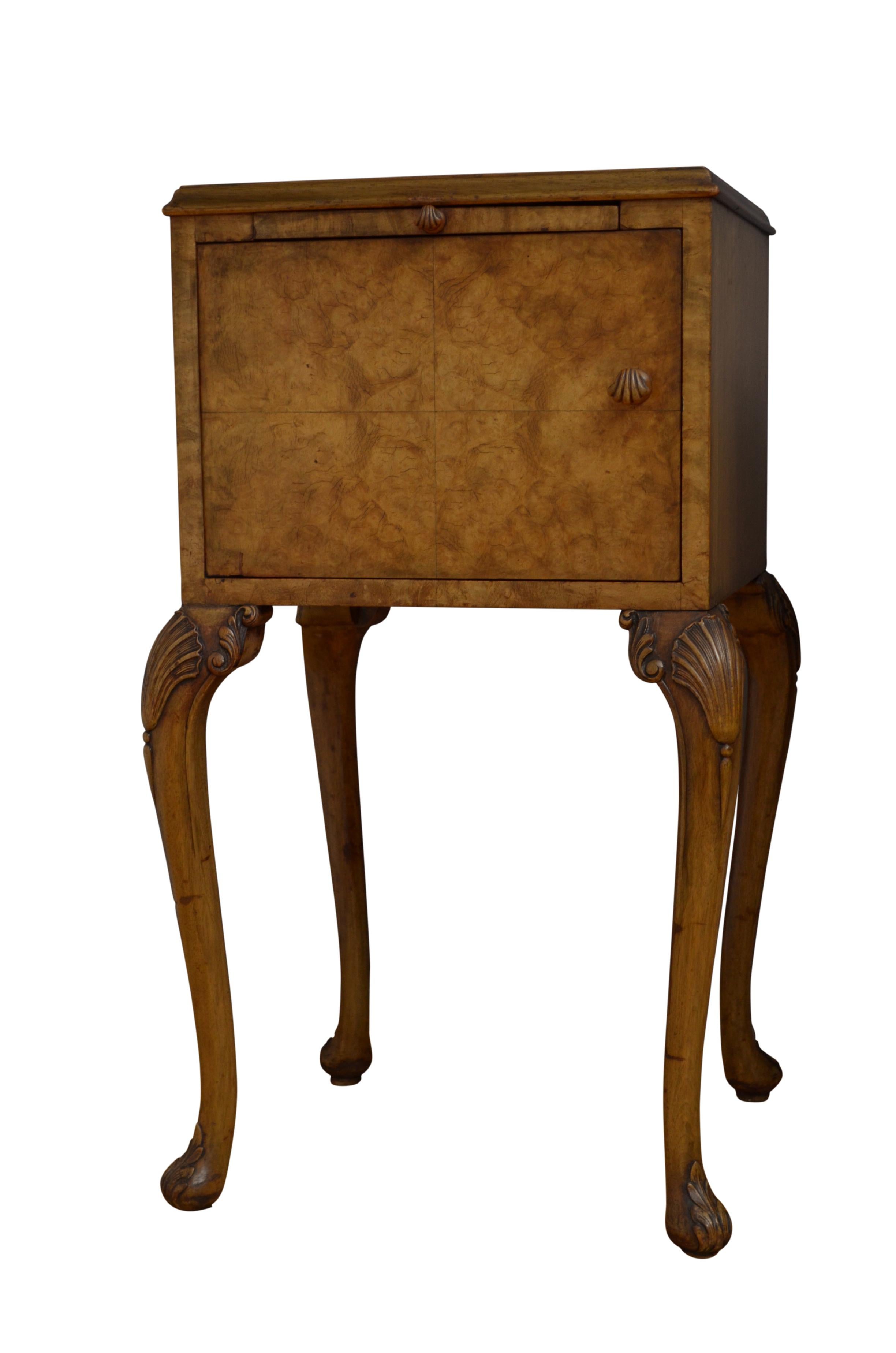 English Queen Anne Style Bedside Cabinets
