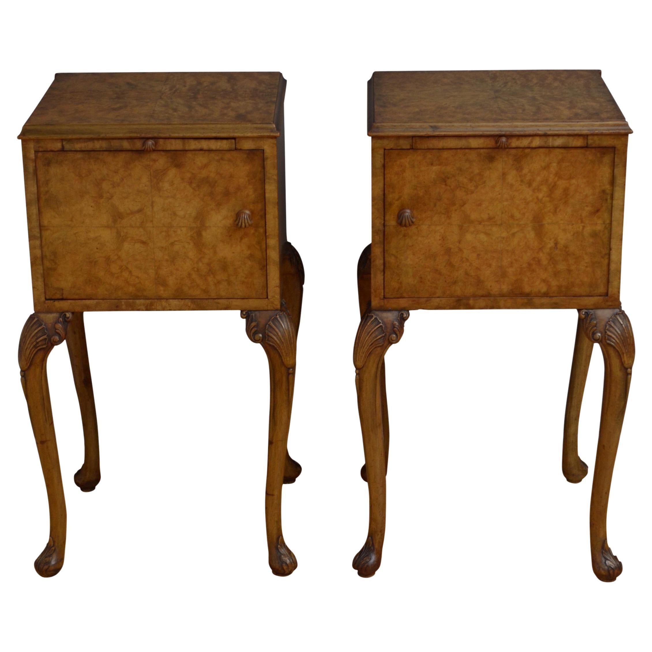 Queen Anne Style Bedside Cabinets