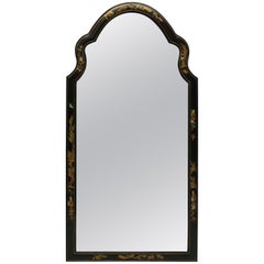 Queen Anne Style Black Japanned Mirror