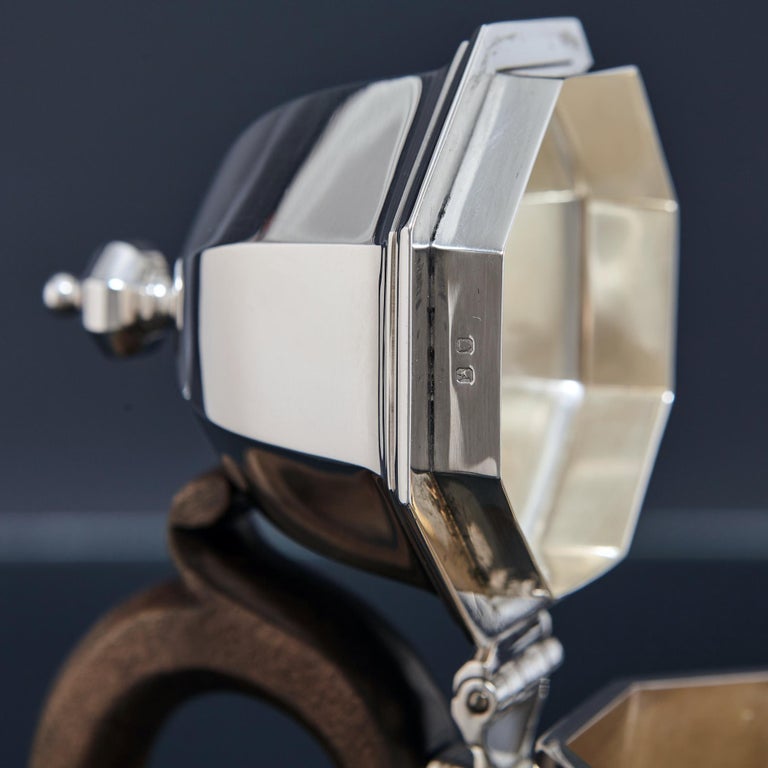 Pot à Crème En Argent Style Reine Anne, Forme De Cafetière, Datant De 1911 - Occasion