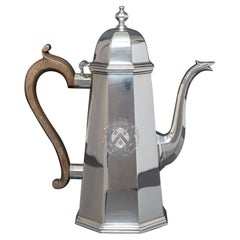 Queen Anne Stil Britannia Silber Kaffeekanne