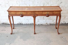 Queen Anne Style Burlwood Sofa Table by Baker Furniture