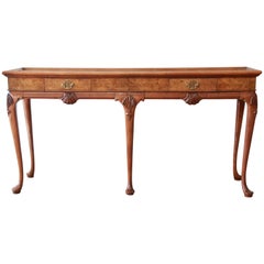Queen Anne Style Burlwood Sofa Table by Baker Furniture