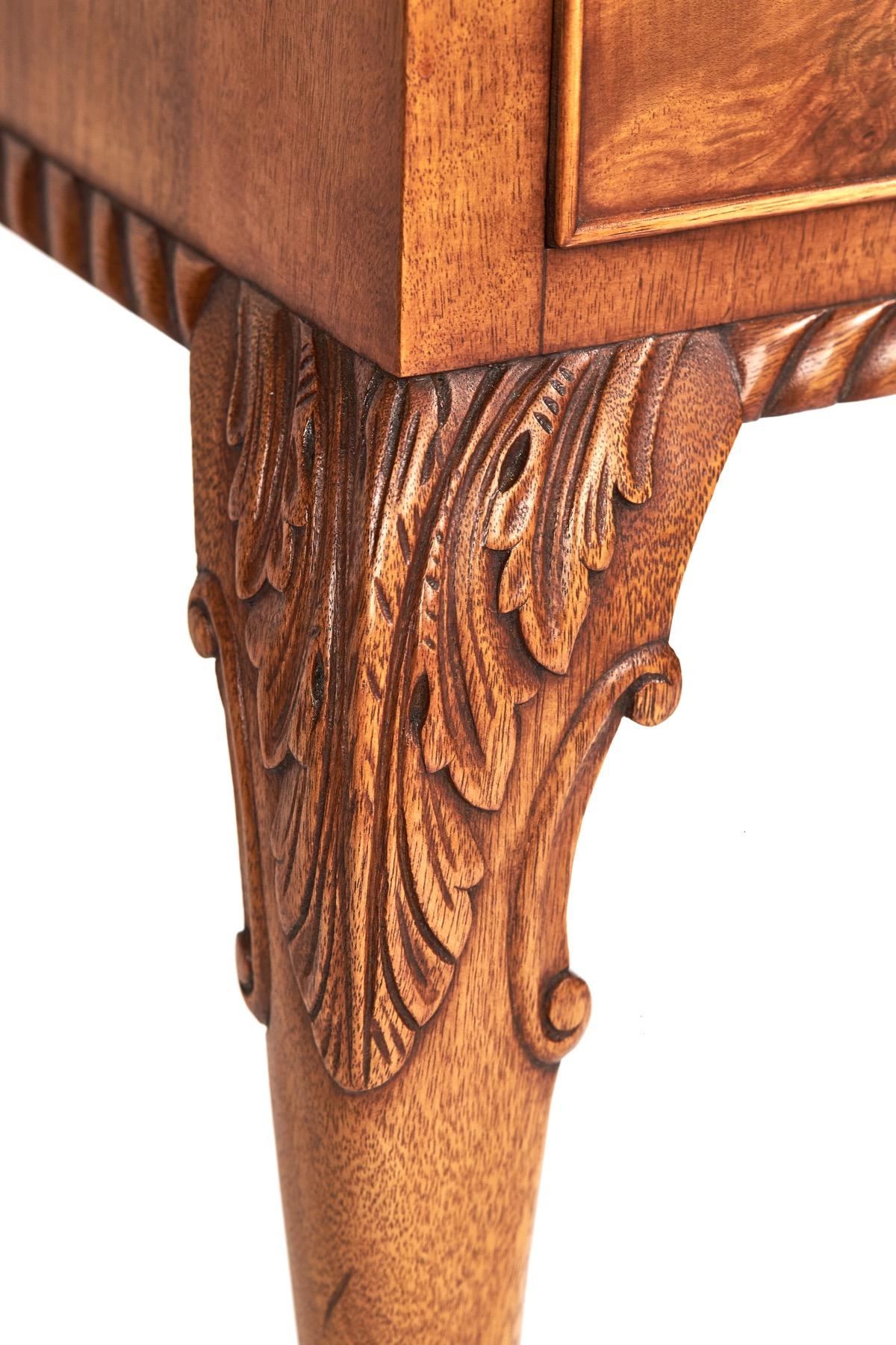 Queen Anne Style Burr Walnut & carved Cocktail Cabinet  2