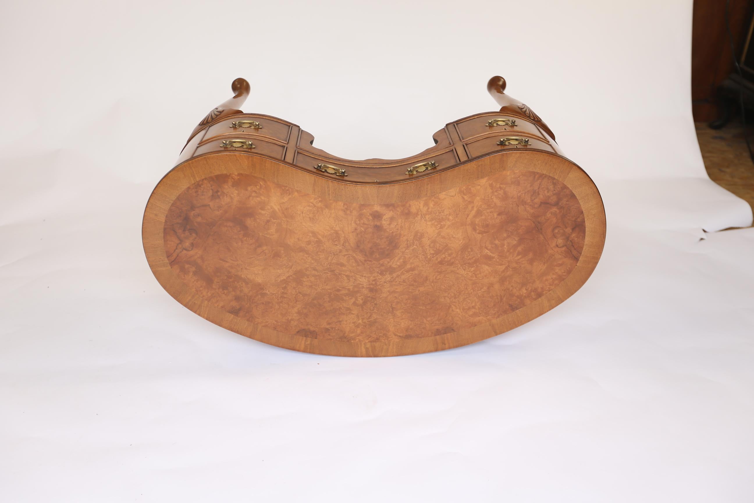 Queen Anne Style Burr Walnut Dressing table with stool 1930s 1