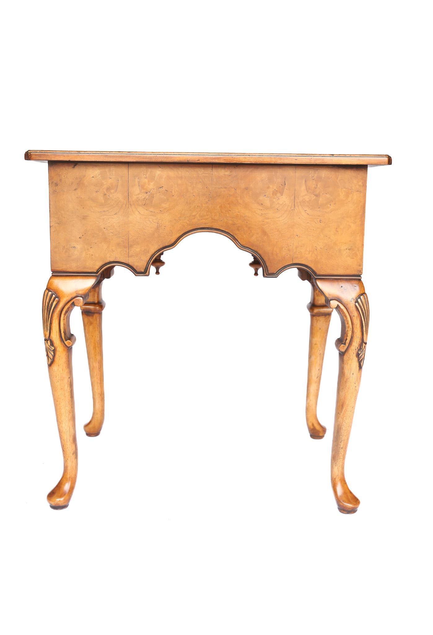 Mid-20th Century Queen Anne style  Burr Walnut  small dressing table circa 1930s For Sale