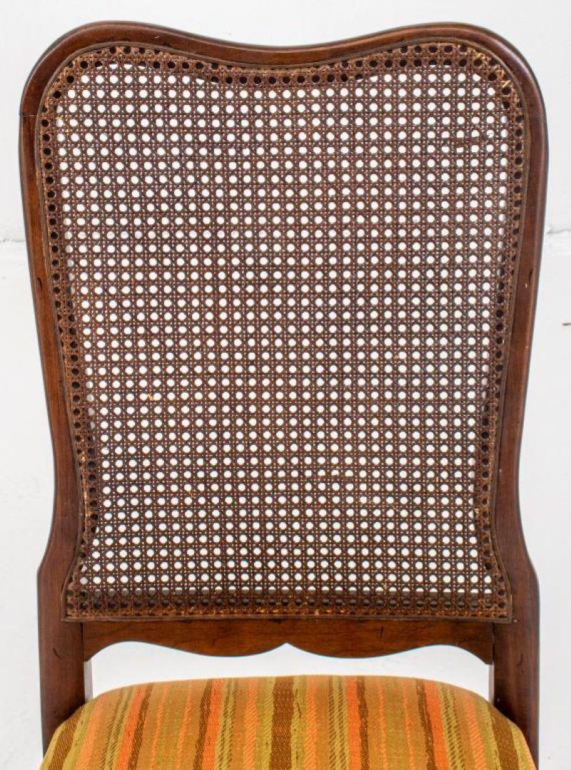 Queen Anne Style Caned Dining Chairs, 6 1