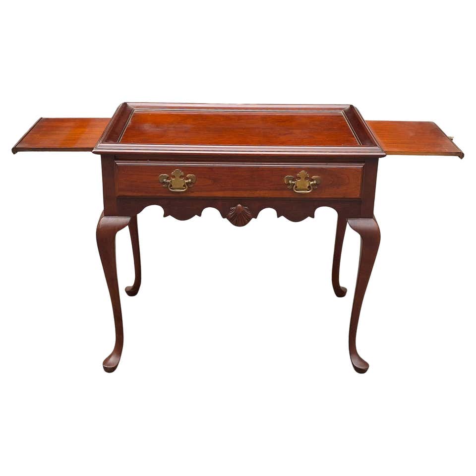 Queen Anne Style Lamp Table Candle Stand with Pull-Out Tray For Sale at ...